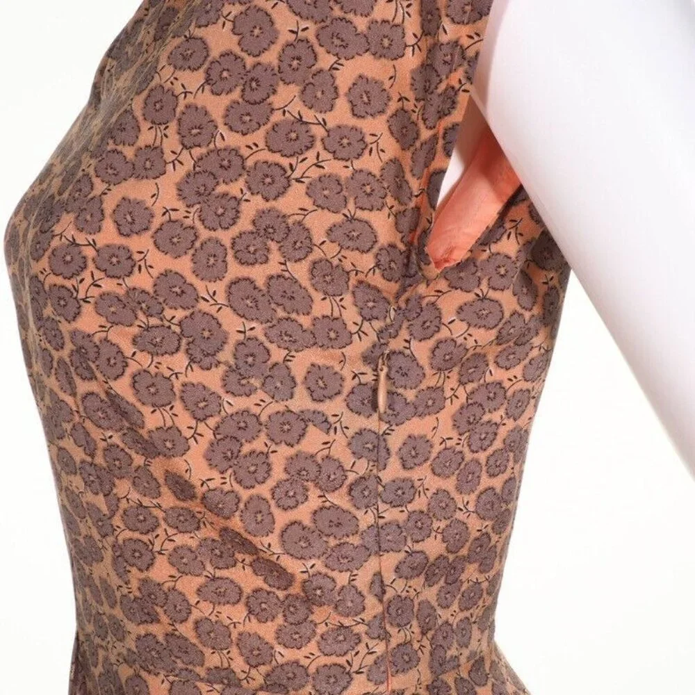 Myrtlewood of California Womens Dress Size XS Coral Lavender Mini Floral Lined - Picture 5 of 10